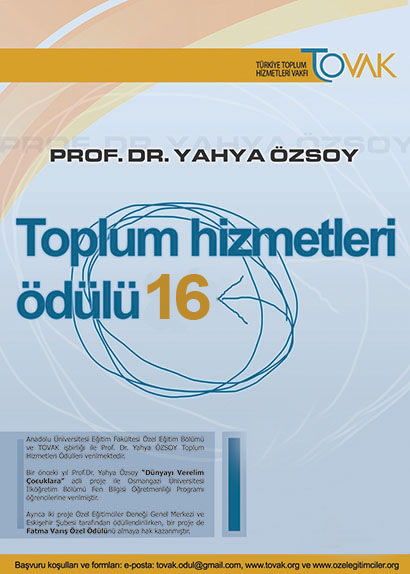 2016 Prof. Dr. Yahya Özsoy Toplum Hizmetleri Ödülü