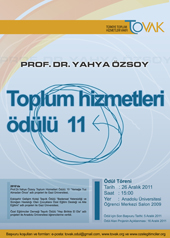 2011 Prof. Dr. Yahya Özsoy Toplum Hizmetleri Ödülü